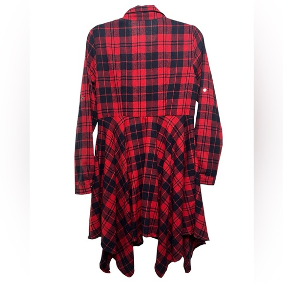Plaid Handkercheif Hem Dress - Picture 3 of 7